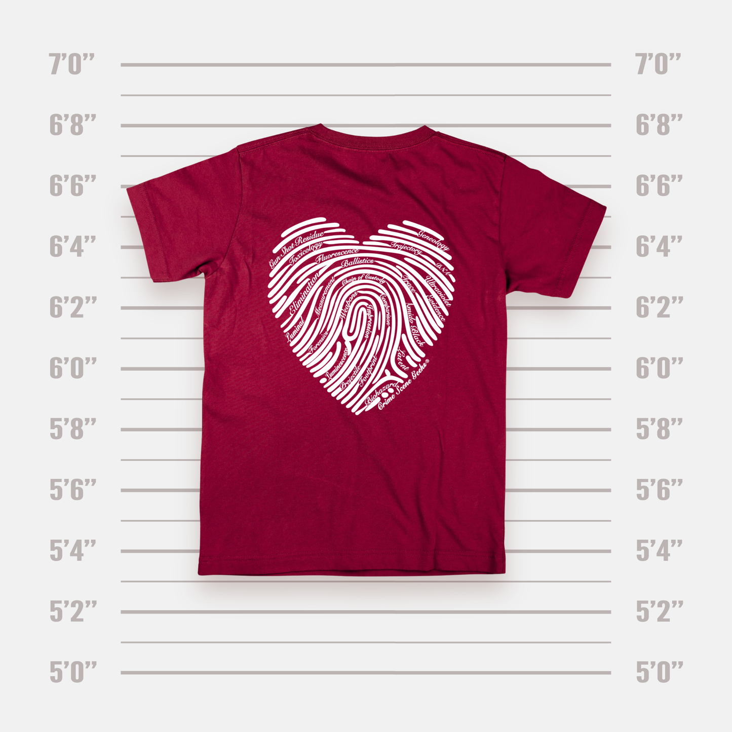 Burgundy Heart print Shirt